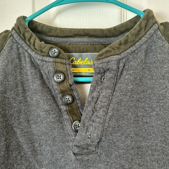 Cabela's Faded Double Layer Thermal Long Sleeve Henley T-Shirt - Size Medium - Picture 3 of 4